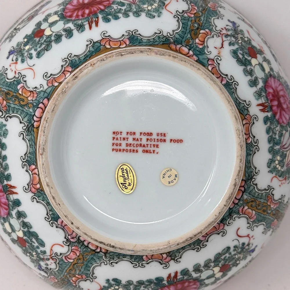 Vintage Large Chinoiserie Rose Medallion 10